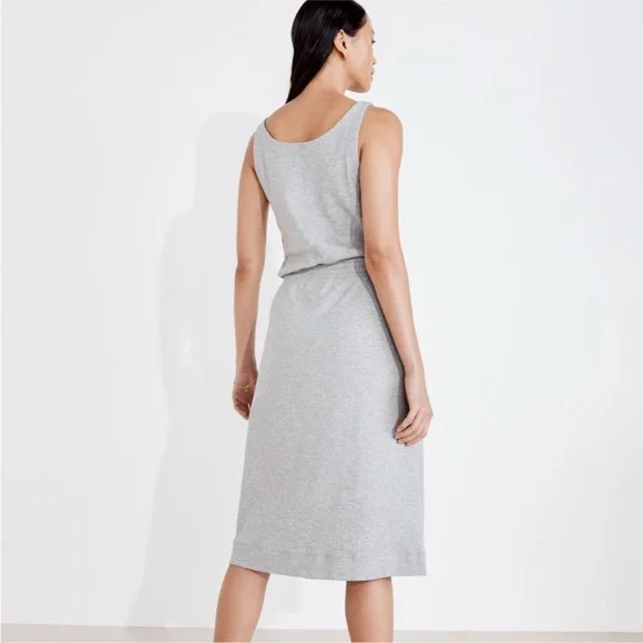 Haven Well Within Womens Cotton Interlock Tie Waist Midi Dress Gray Size Large - Picture 2 of 8